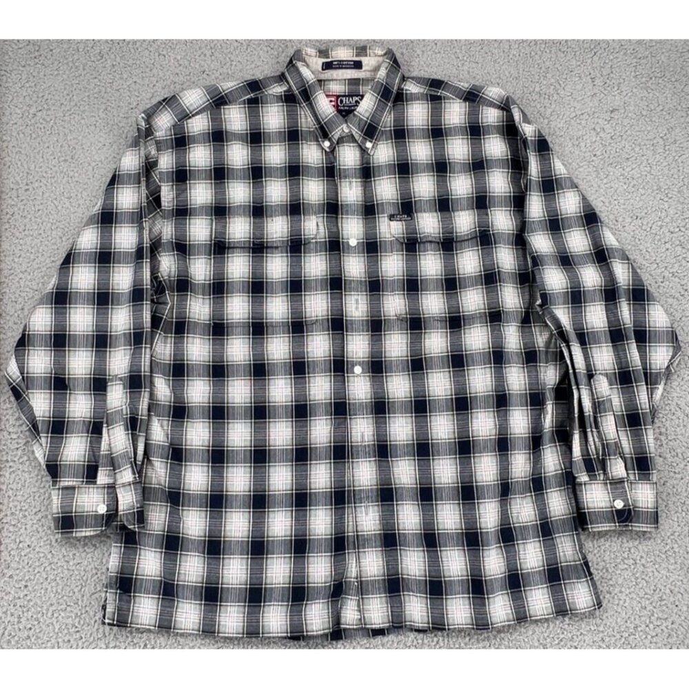 Ralph Lauren Chaps Mens XL Shirt Short Sleeve Button-Down Multicolor Plaid